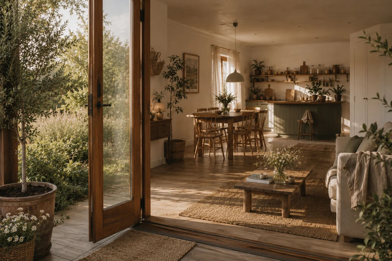 Warmes Zuhause in natürlichen Tönen
